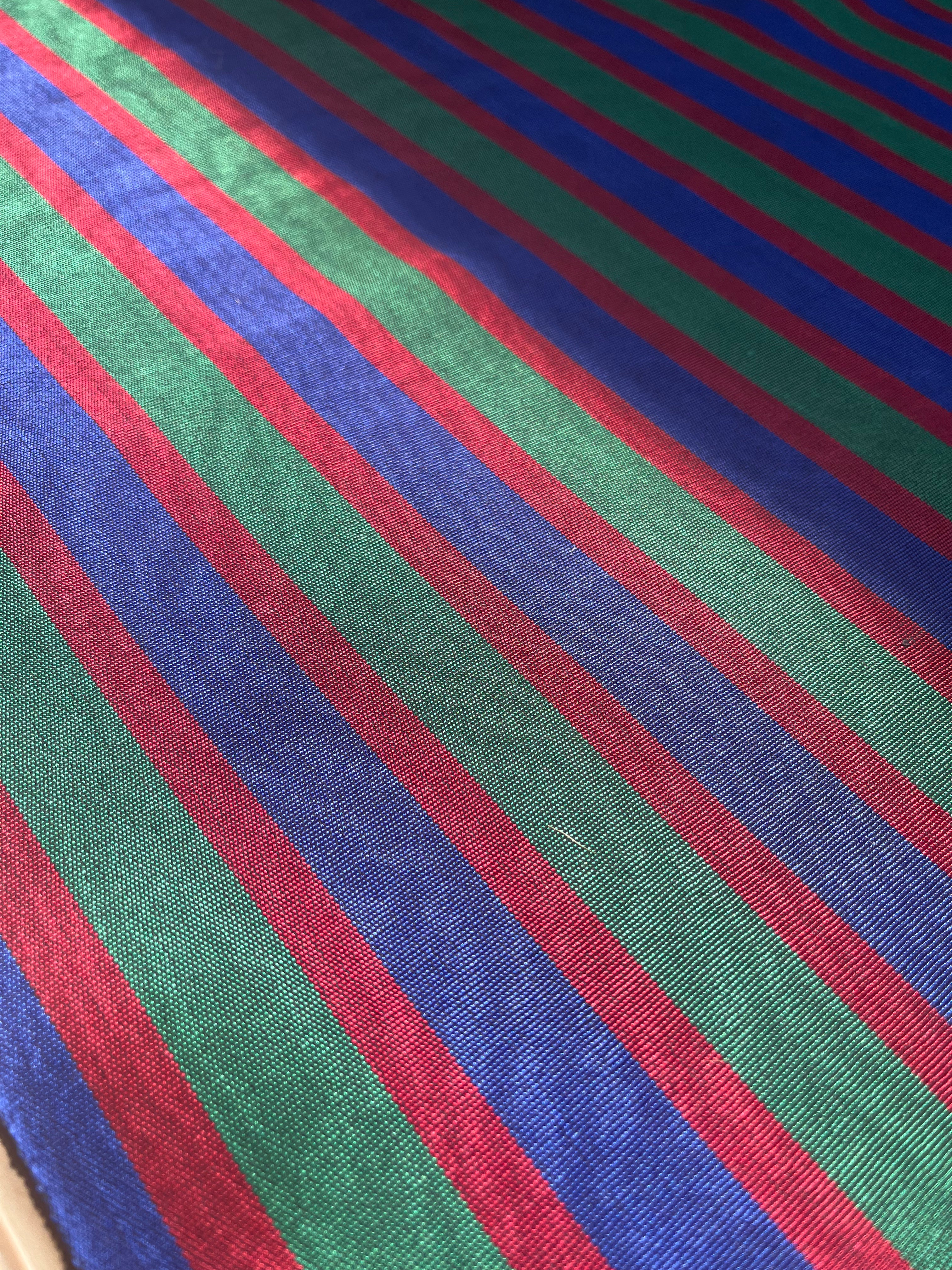 Multi Color Striped Pattern Moiré Fabric By The Yard – Luxurious Silk  For Interior Design & Special Sewing Projects. / 22 inches - 50 cm Width.