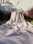Organic Brown & White Pin Stripe Cotton Fabric by the Yard | 145 cm Wide Handwoven Turkish Cotton