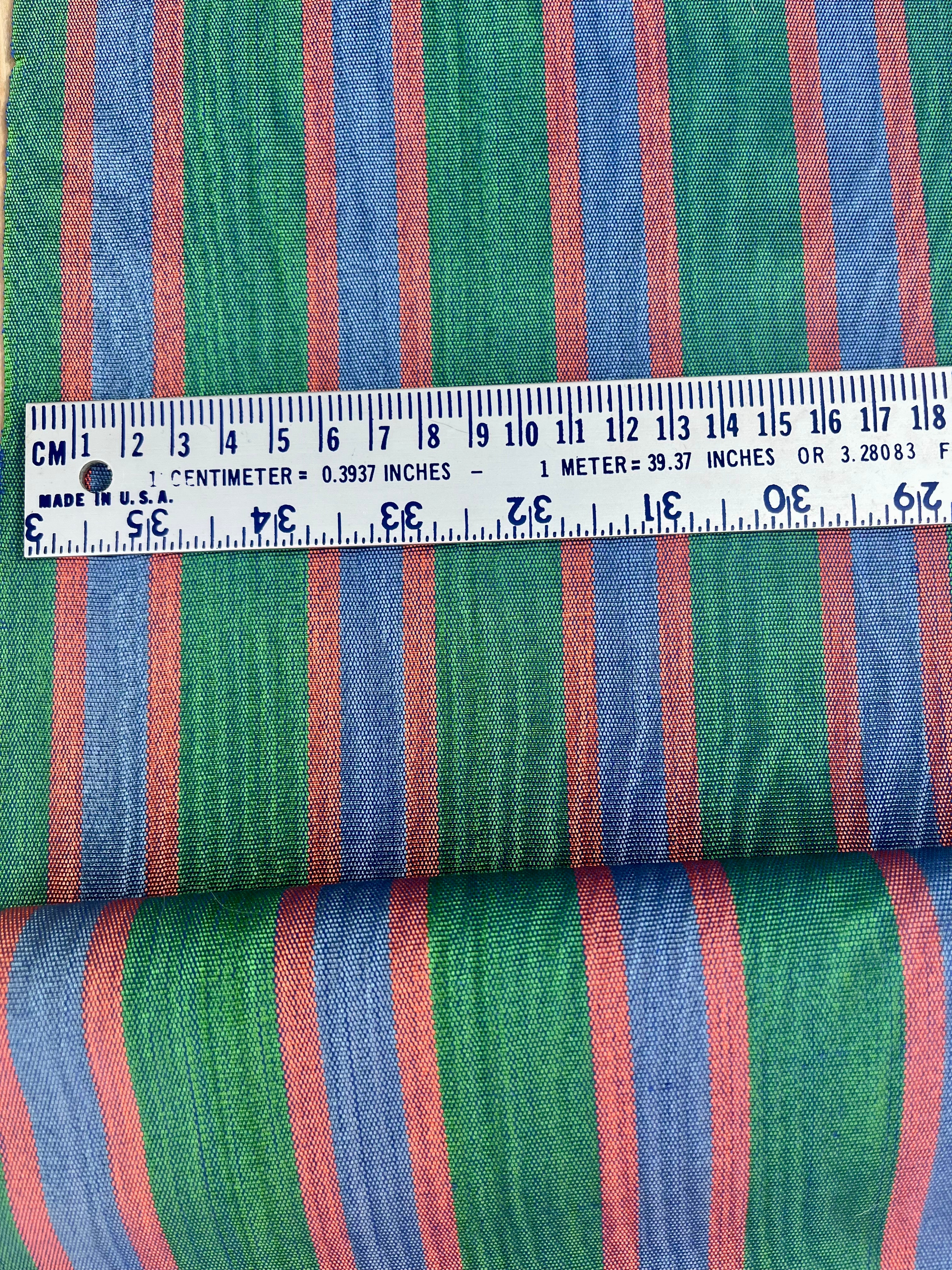 Multi Color Striped Pattern Moiré Fabric By The Yard – Luxurious Silk  For Interior Design & Special Sewing Projects. / 22 inches - 50 cm Width