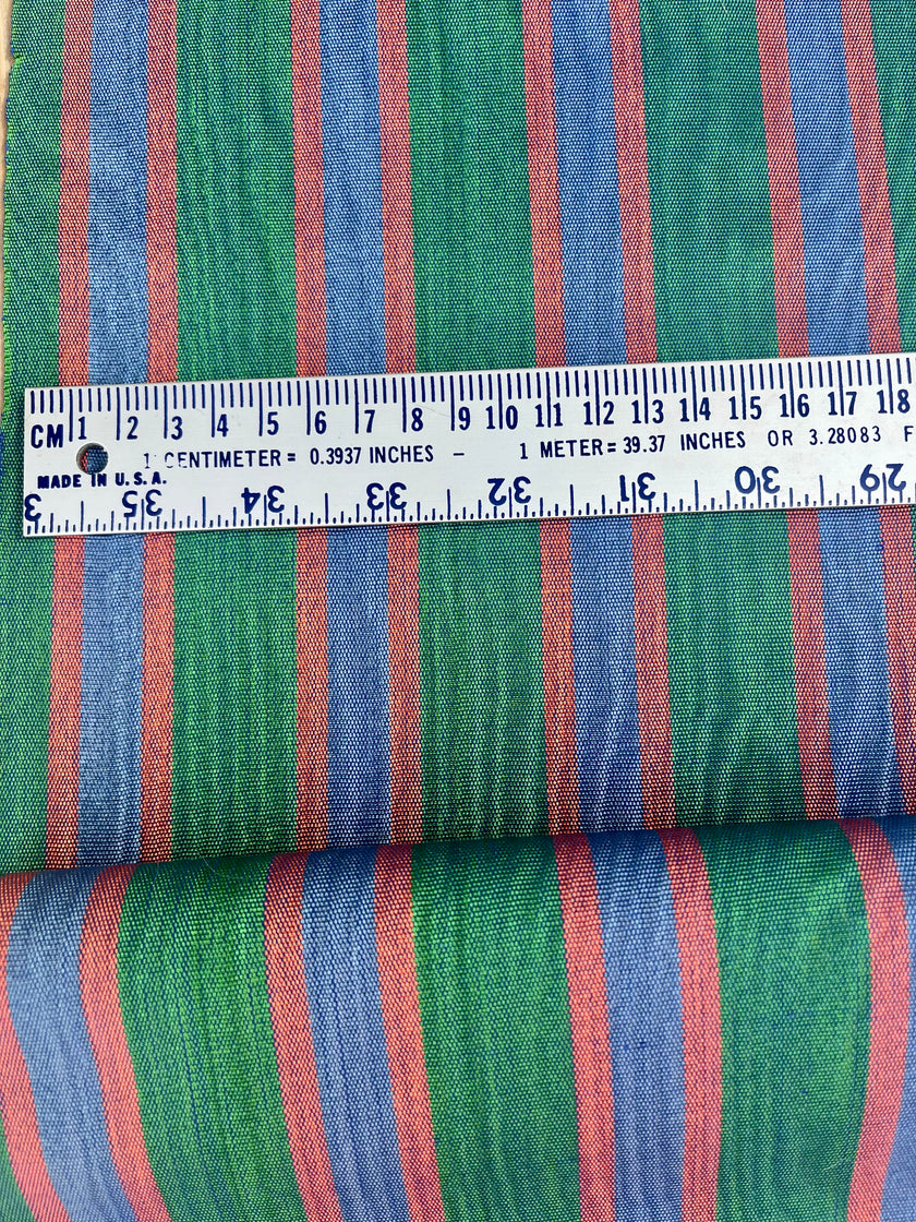 Multi Color Striped Pattern Moiré Fabric By The Yard – Luxurious Silk  For Interior Design & Special Sewing Projects. / 22 inches - 50 cm Width