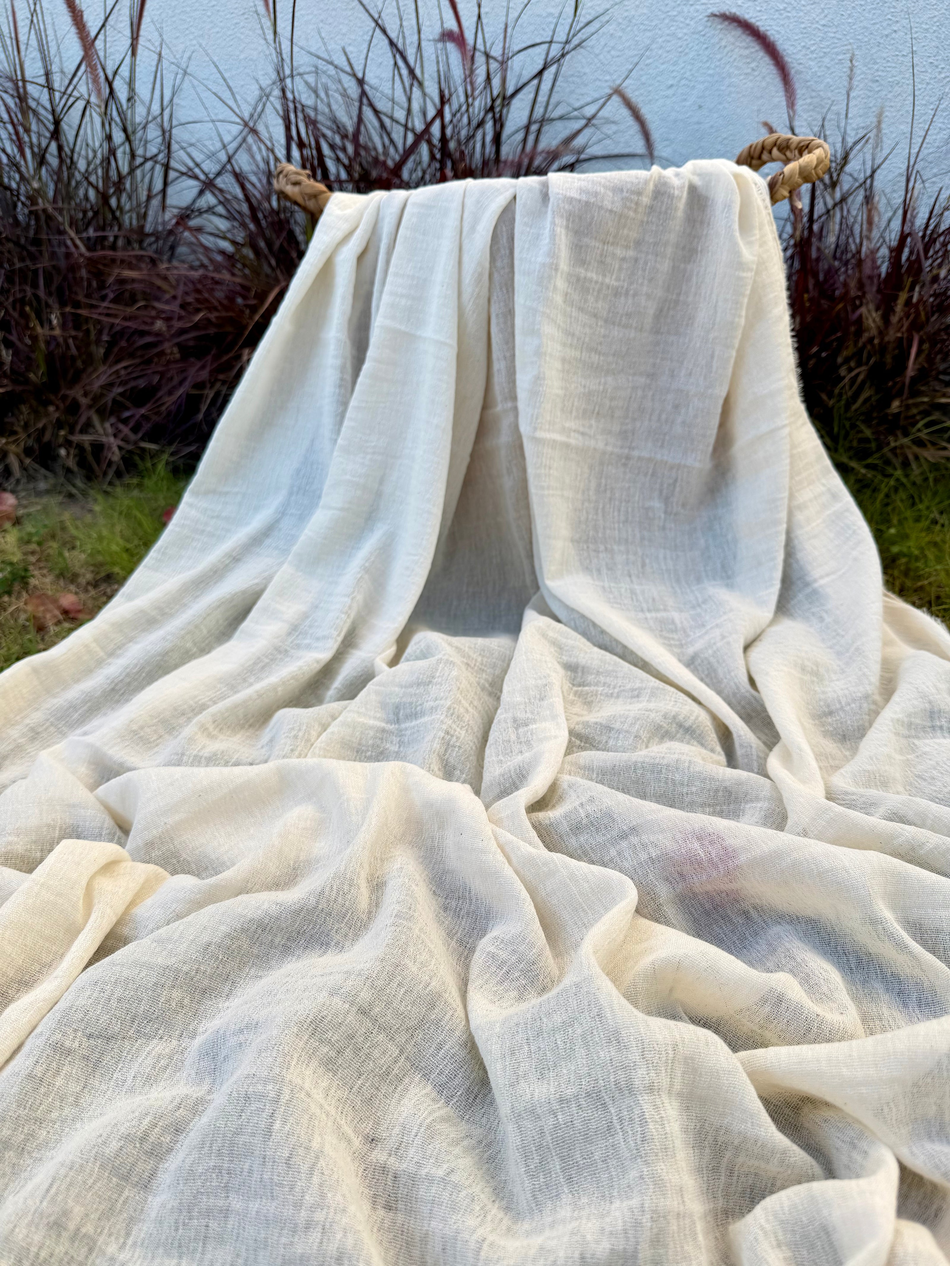 Organic Cotton Gauze Crinkle Fabric by the Yard | 100% Turkish Cotton