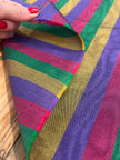 Multi Color Striped Pattern Moiré Fabric By The Yard – Luxurious Silk  For Interior Design & Special Sewing Projects. / 22 inches - 50 cm Width.