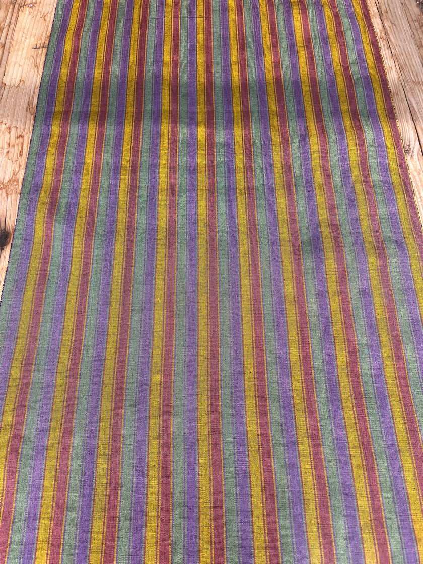 Multi Color Striped Pattern Moiré Fabric By The Yard – Luxurious Silk  For Interior Design & Special Sewing Projects. / 22 inches - 50 cm Width.