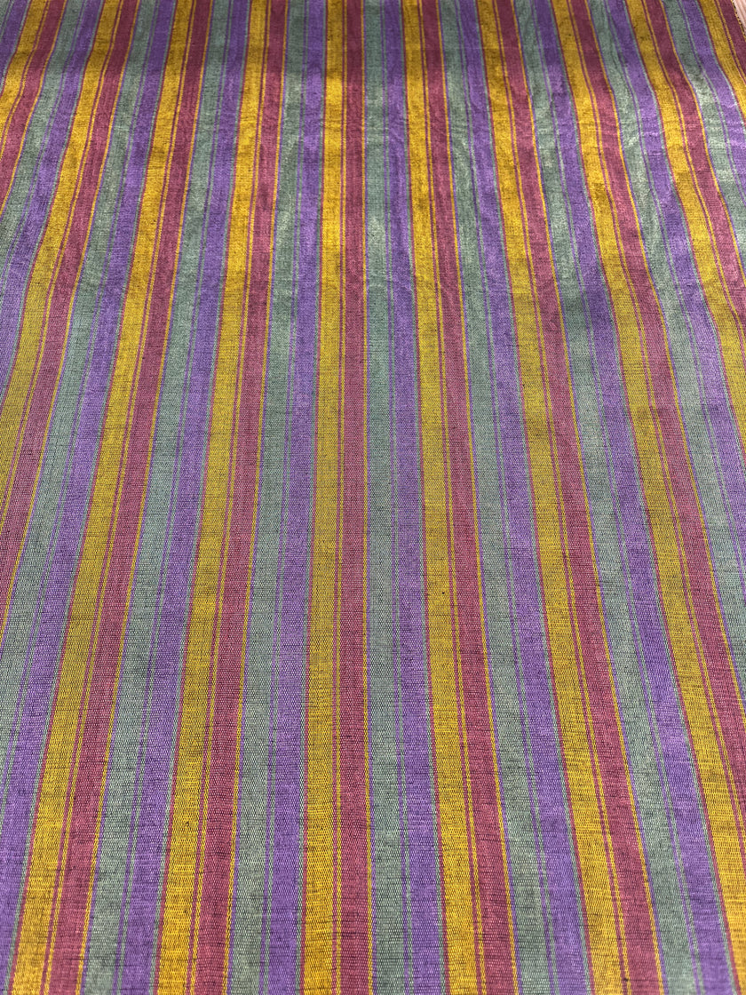Multi Color Striped Pattern Moiré Fabric By The Yard – Luxurious Silk  For Interior Design & Special Sewing Projects. / 22 inches - 50 cm Width.