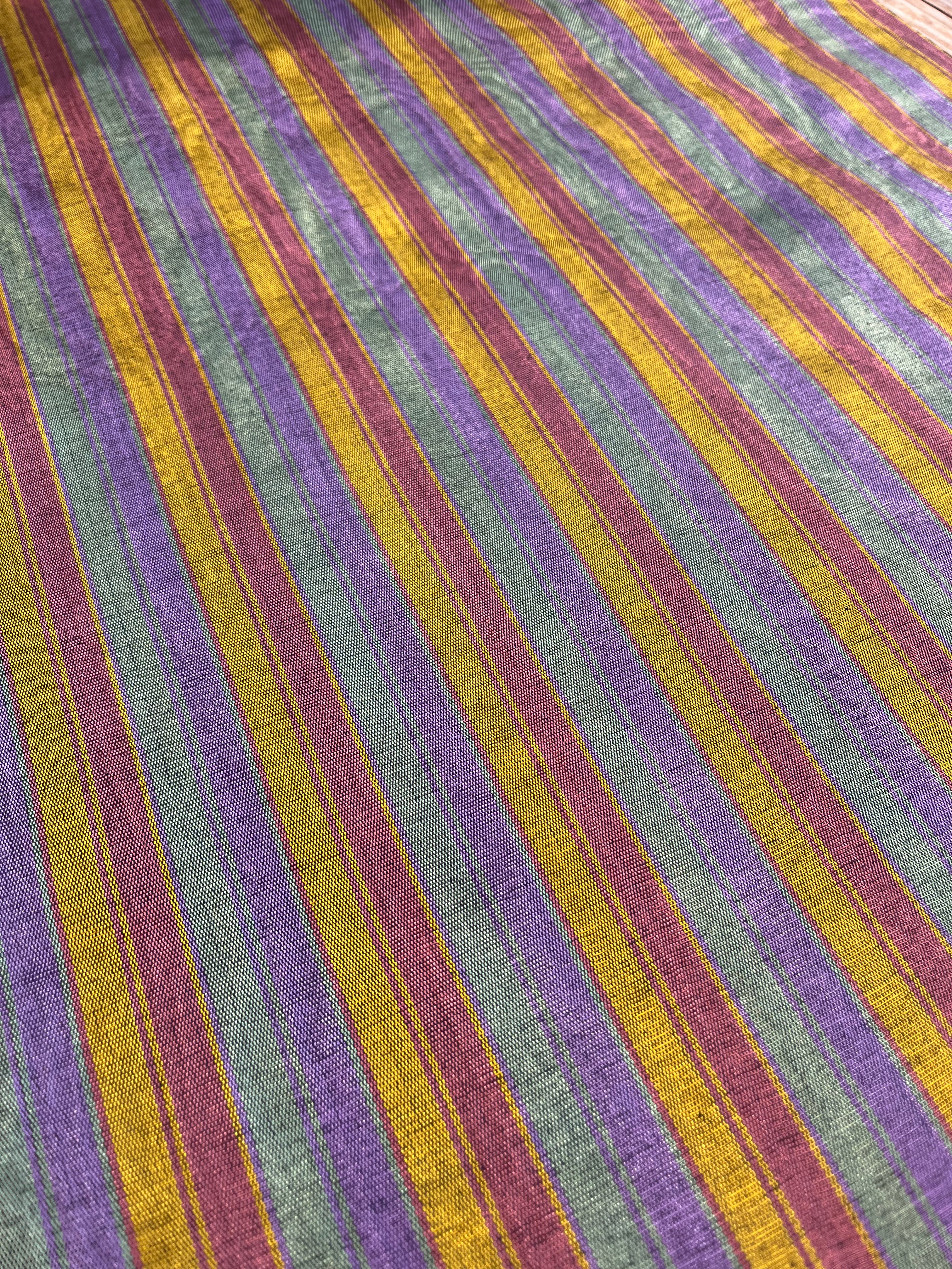 Multi Color Striped Pattern Moiré Fabric By The Yard – Luxurious Silk  For Interior Design & Special Sewing Projects. / 22 inches - 50 cm Width.