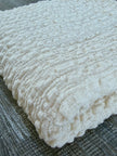 Neutral Stretchy Crinkle Cotton Fabric, Textured Surface.Handwoven Striped Crinkle Cotton Fabric – Organic Cotton & Beech Wood Fiber Blend