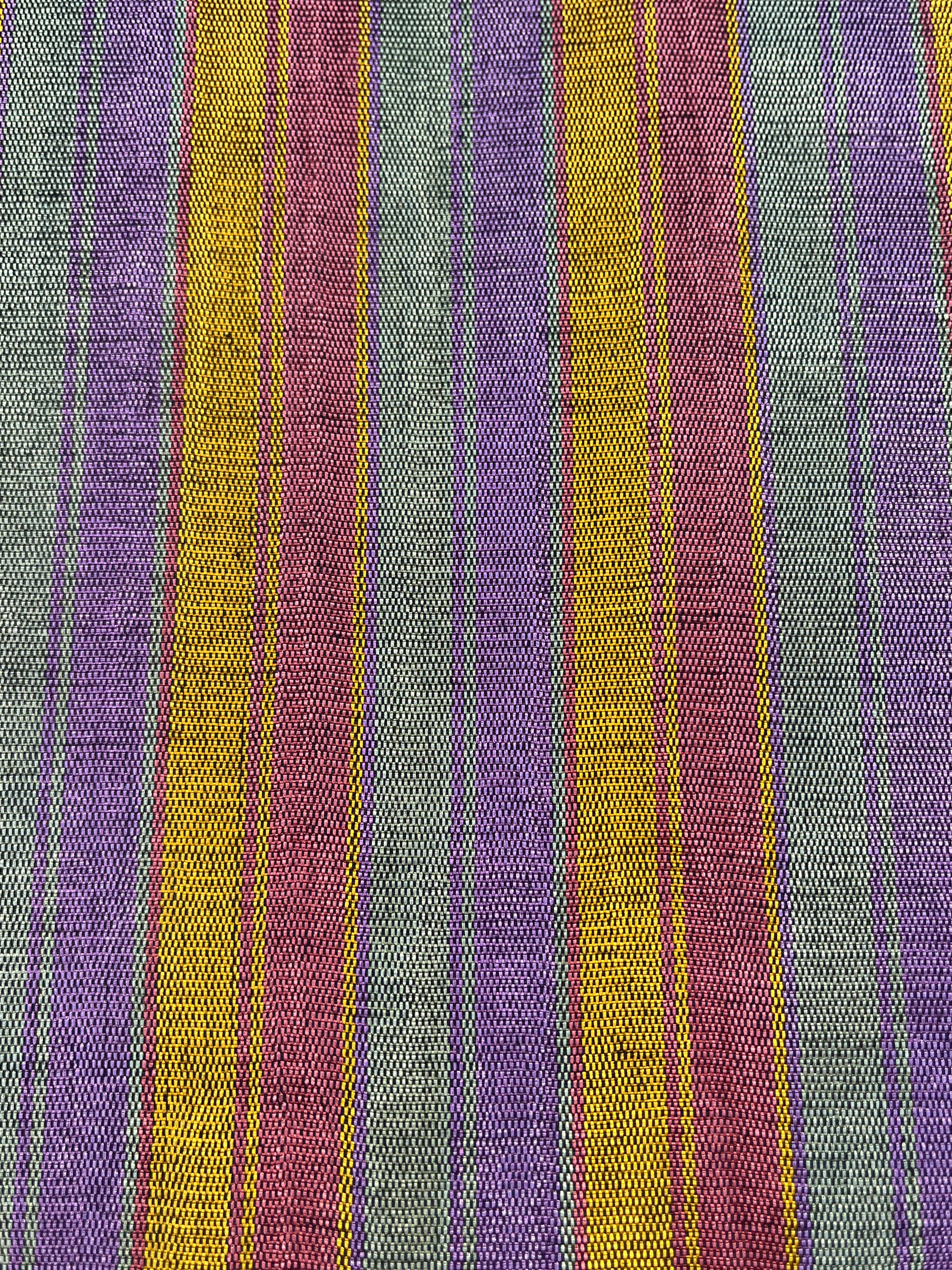 Multi Color Striped Pattern Moiré Fabric By The Yard – Luxurious Silk  For Interior Design & Special Sewing Projects. / 22 inches - 50 cm Width.
