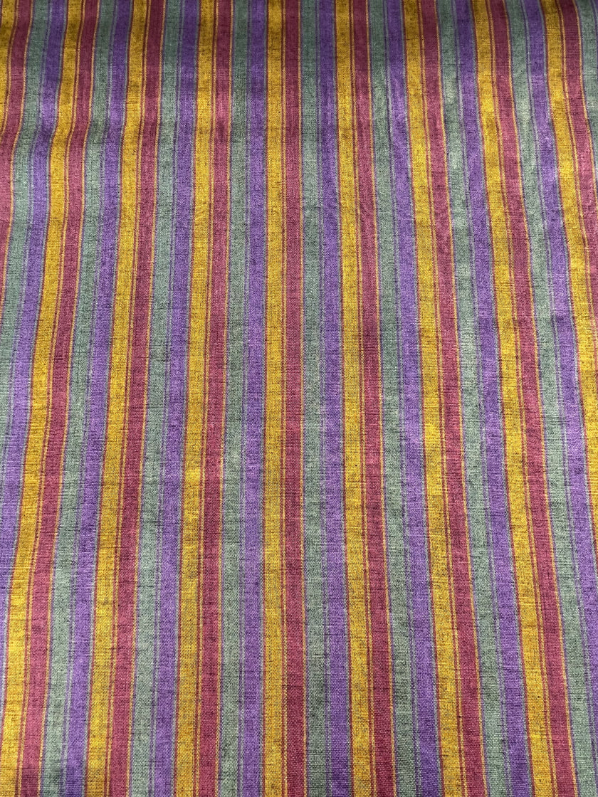 Multi Color Striped Pattern Moiré Fabric By The Yard – Luxurious Silk  For Interior Design & Special Sewing Projects. / 22 inches - 50 cm Width.