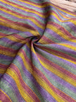 Multi Color Striped Pattern Moiré Fabric By The Yard – Luxurious Silk  For Interior Design & Special Sewing Projects. / 22 inches - 50 cm Width.