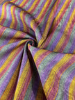 Multi Color Striped Pattern Moiré Fabric By The Yard – Luxurious Silk  For Interior Design & Special Sewing Projects. / 22 inches - 50 cm Width.