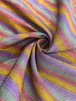 Multi Color Striped Pattern Moiré Fabric By The Yard – Luxurious Silk  For Interior Design & Special Sewing Projects. / 22 inches - 50 cm Width.