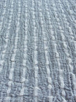 Neutral Stretchy Crinkle Cotton Fabric, Textured Surface.Handwoven Striped Crinkle Cotton Fabric – Organic Cotton & Beech Wood Fiber Blend