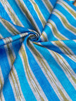 Multi Color Striped Pattern Moiré Fabric By The Yard – Luxurious Silk  For Interior Design & Special Sewing Projects. / 22 inches - 50 cm Width.