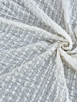 Neutral Stretchy Crinkle Cotton Fabric, Textured Surface.Handwoven Striped Crinkle Cotton Fabric – Organic Cotton & Beech Wood Fiber Blend