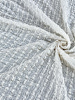 Neutral Stretchy Crinkle Cotton Fabric, Textured Surface.Handwoven Striped Crinkle Cotton Fabric – Organic Cotton & Beech Wood Fiber Blend