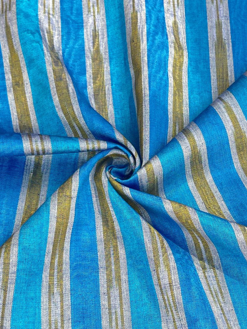 Multi Color Striped Pattern Moiré Fabric By The Yard – Luxurious Silk  For Interior Design & Special Sewing Projects. / 22 inches - 50 cm Width.