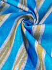 Multi Color Striped Pattern Moiré Fabric By The Yard – Luxurious Silk  For Interior Design & Special Sewing Projects. / 22 inches - 50 cm Width.