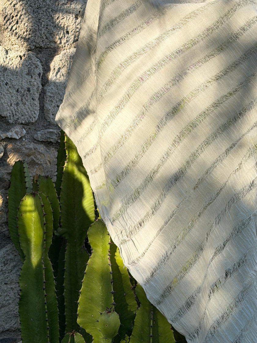 Premium Handwoven Loose Weave Crinkle Cotton Fabric | Resort Wear Textile
