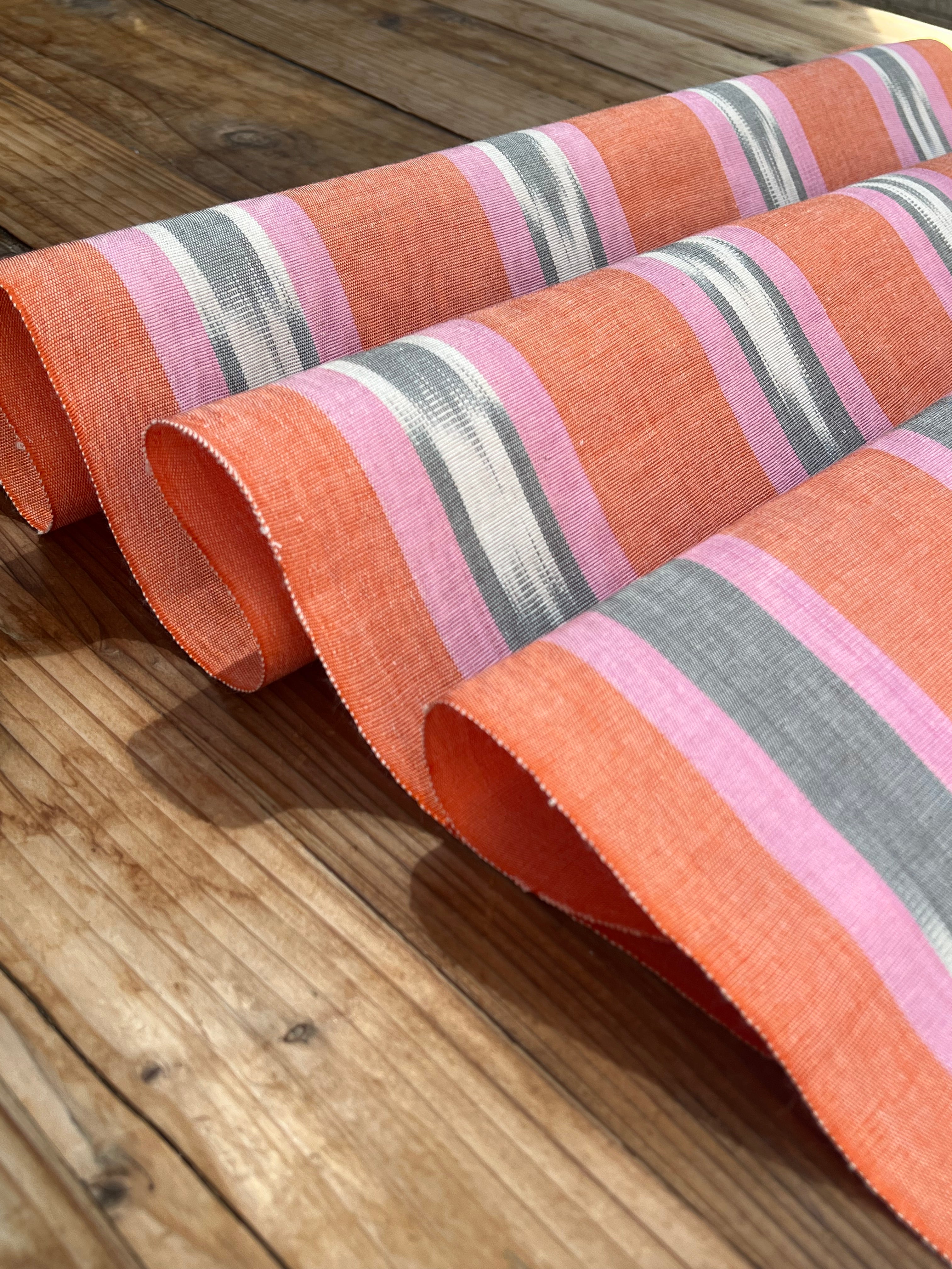 Multi Color Striped Pattern Moiré Fabric By The Yard – Luxurious Silk  For Interior Design & Special Sewing Projects. / 22 inches - 50 cm Width.