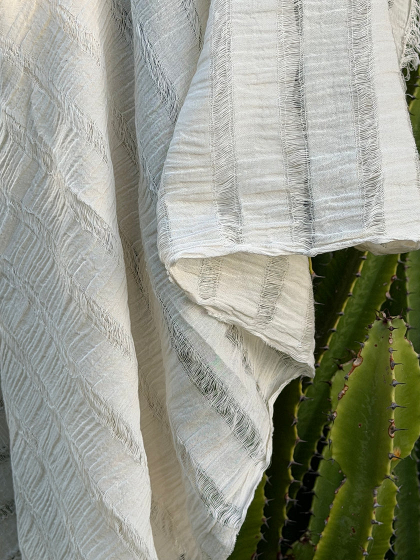 Premium Handwoven Loose Weave Crinkle Cotton Fabric | Resort Wear Textile