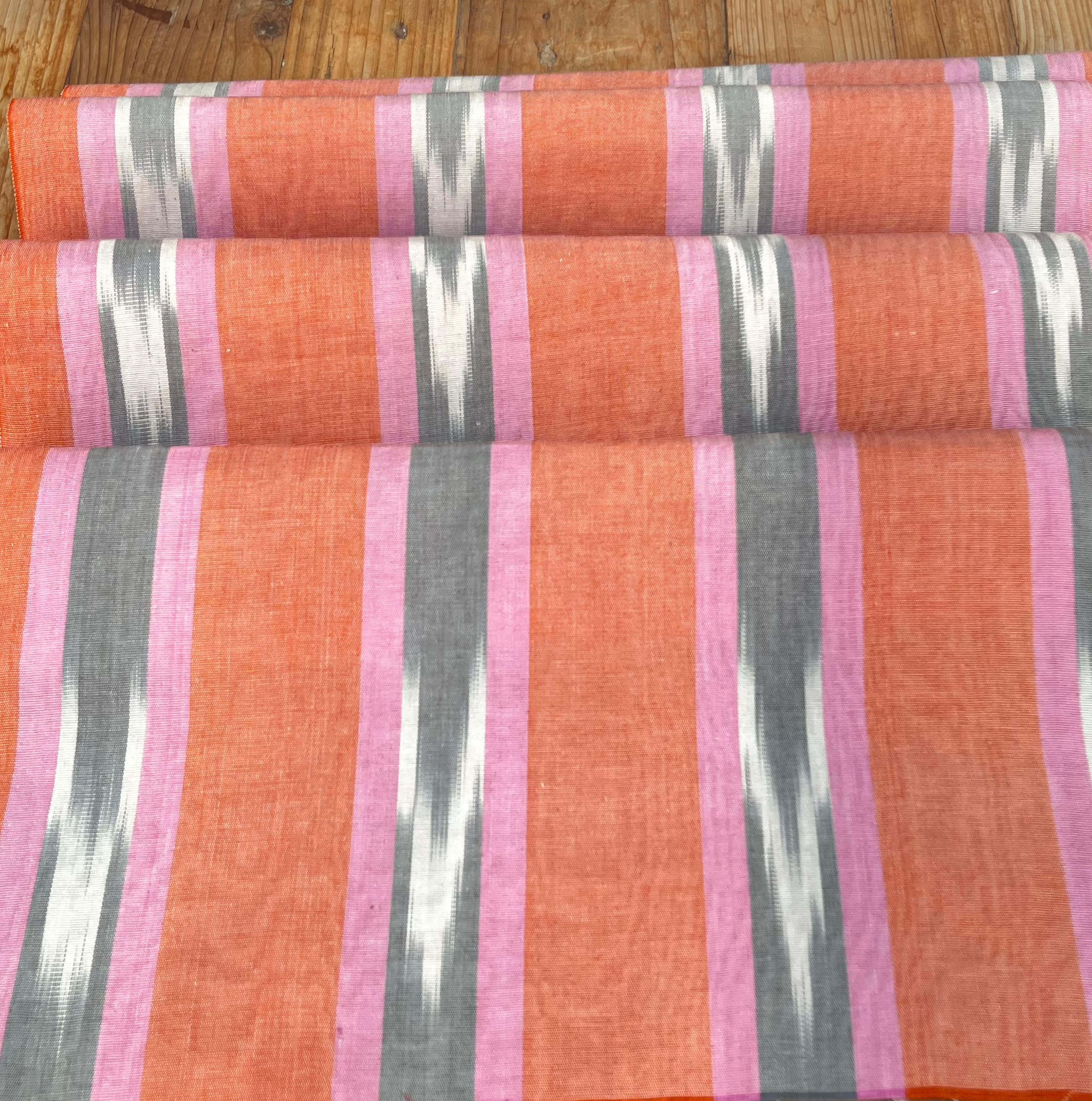 Multi Color Striped Pattern Moiré Fabric By The Yard – Luxurious Silk  For Interior Design & Special Sewing Projects. / 22 inches - 50 cm Width.