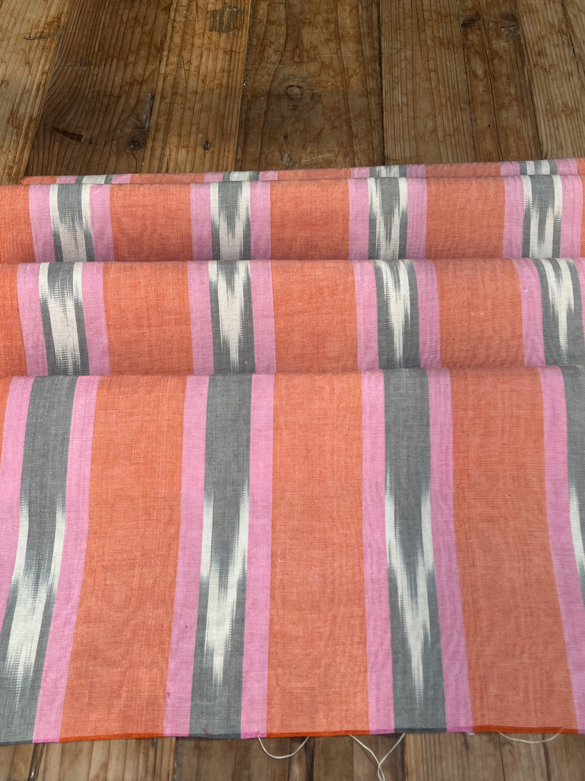 Multi Color Striped Pattern Moiré Fabric By The Yard – Luxurious Silk  For Interior Design & Special Sewing Projects. / 22 inches - 50 cm Width.