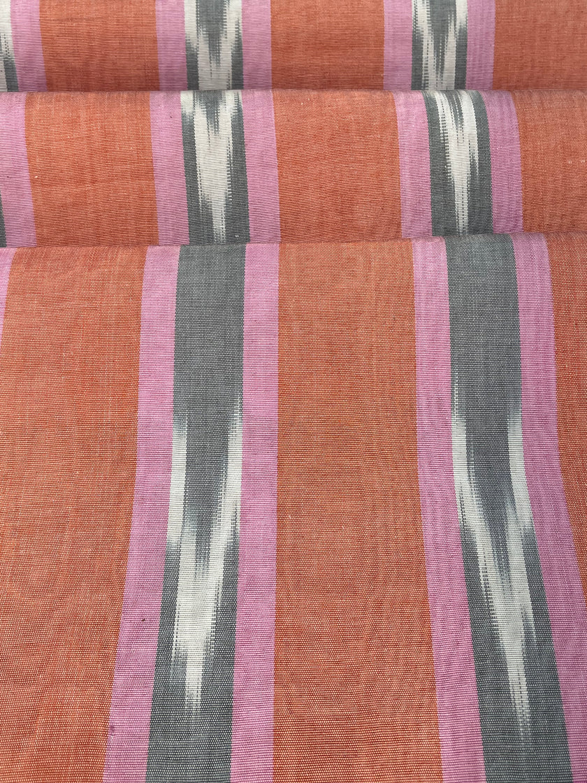 Multi Color Striped Pattern Moiré Fabric By The Yard – Luxurious Silk  For Interior Design & Special Sewing Projects. / 22 inches - 50 cm Width.