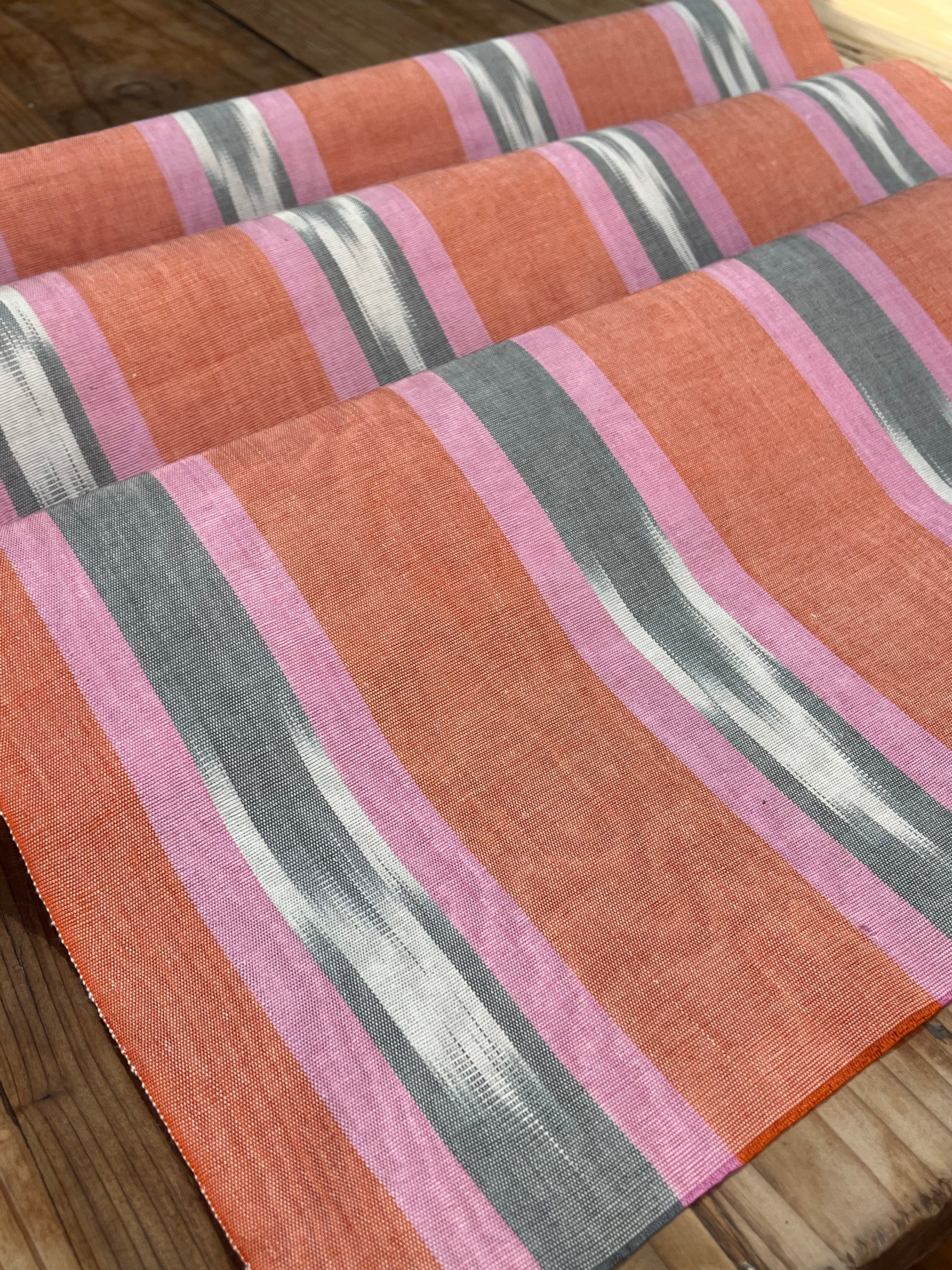 Multi Color Striped Pattern Moiré Fabric By The Yard – Luxurious Silk  For Interior Design & Special Sewing Projects. / 22 inches - 50 cm Width.