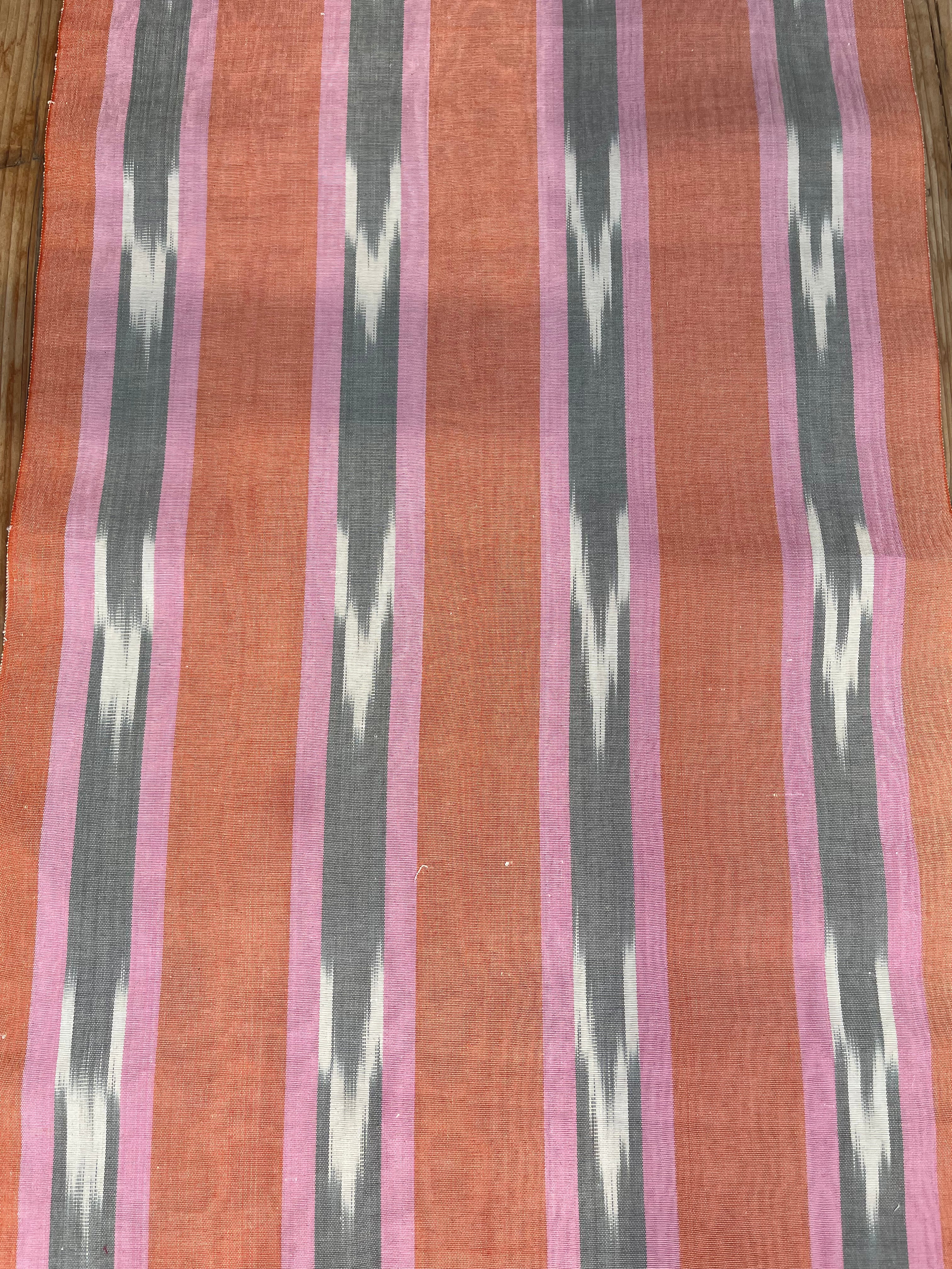 Multi Color Striped Pattern Moiré Fabric By The Yard – Luxurious Silk  For Interior Design & Special Sewing Projects. / 22 inches - 50 cm Width.