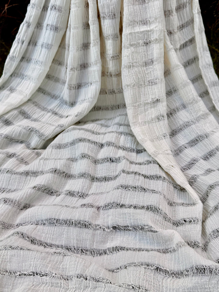 Premium Handwoven Loose Weave Crinkle Cotton Fabric | Resort Wear Textile