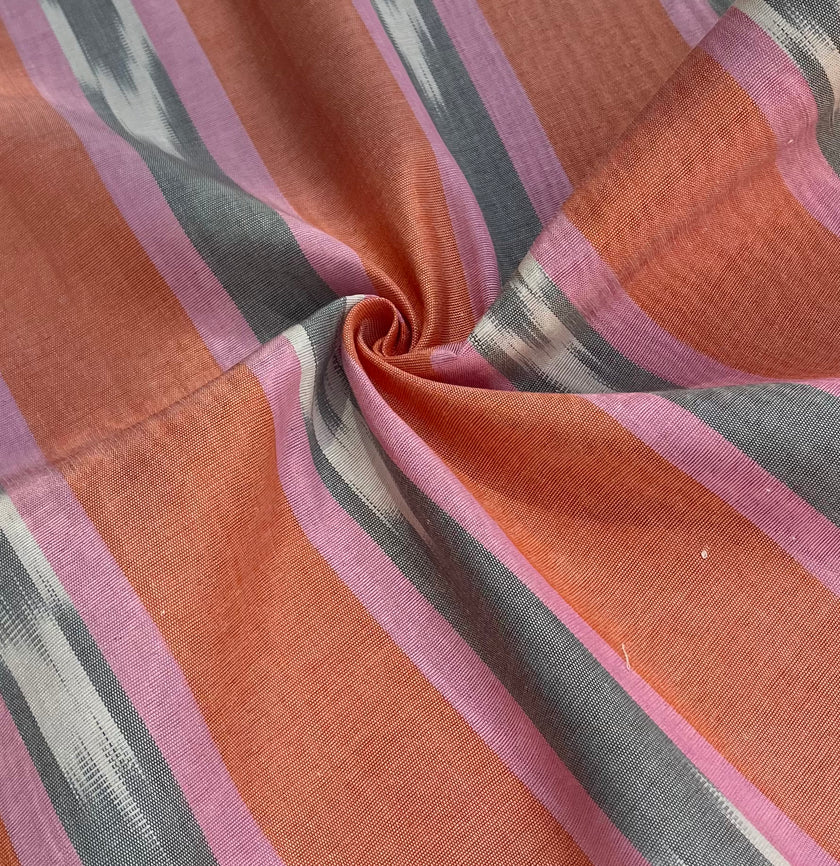 Multi Color Striped Pattern Moiré Fabric By The Yard – Luxurious Silk  For Interior Design & Special Sewing Projects. / 22 inches - 50 cm Width.