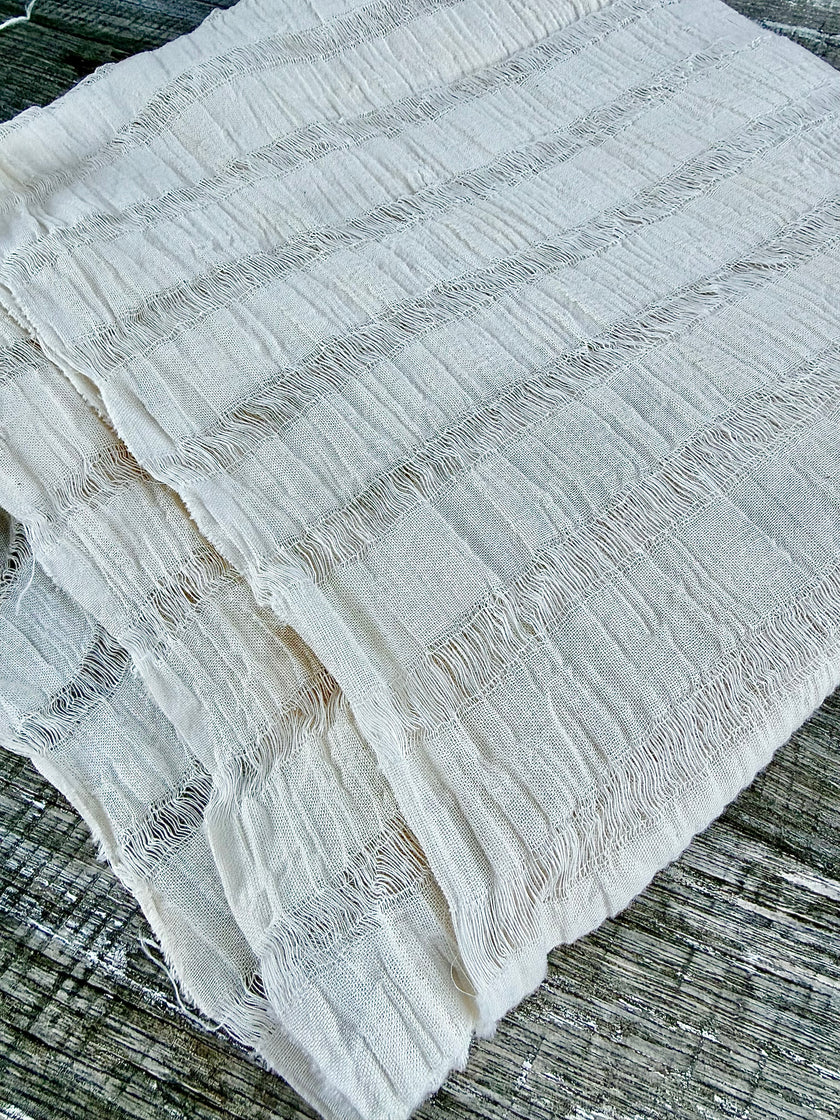 Premium Handwoven Loose Weave Crinkle Cotton Fabric | Resort Wear Textile