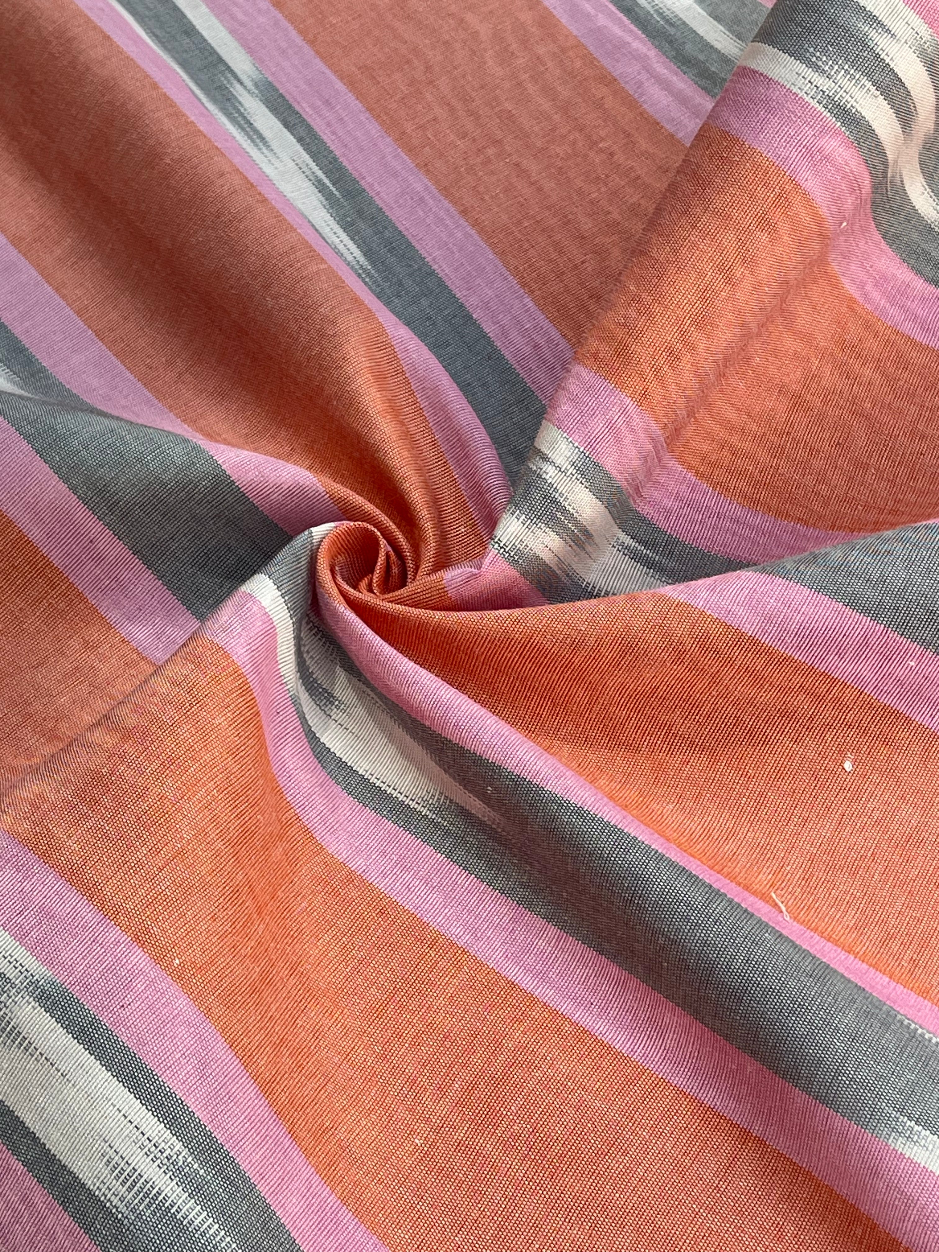 Multi Color Striped Pattern Moiré Fabric By The Yard – Luxurious Silk  For Interior Design & Special Sewing Projects. / 22 inches - 50 cm Width.