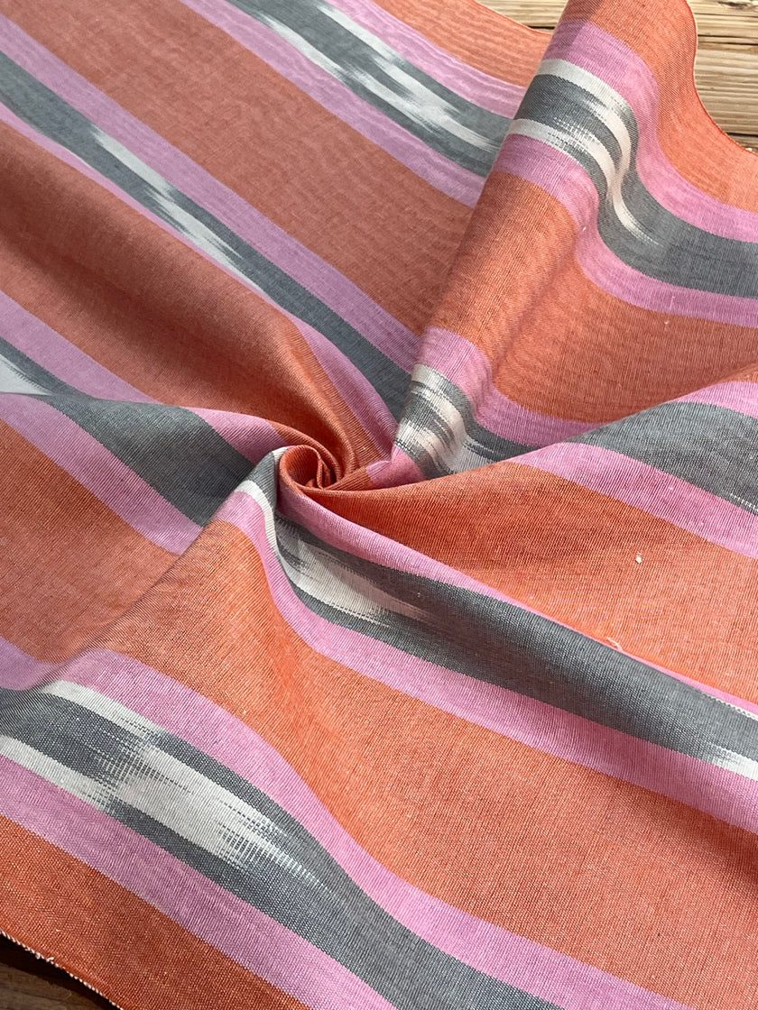Multi Color Striped Pattern Moiré Fabric By The Yard – Luxurious Silk  For Interior Design & Special Sewing Projects. / 22 inches - 50 cm Width.