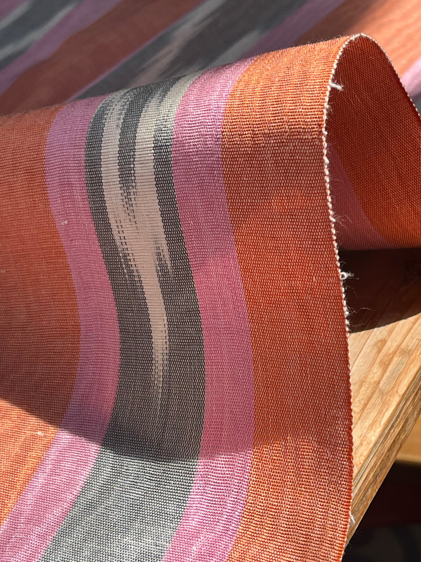 Multi Color Striped Pattern Moiré Fabric By The Yard – Luxurious Silk  For Interior Design & Special Sewing Projects. / 22 inches - 50 cm Width.