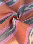 Multi Color Striped Pattern Moiré Fabric By The Yard – Luxurious Silk  For Interior Design & Special Sewing Projects. / 22 inches - 50 cm Width.