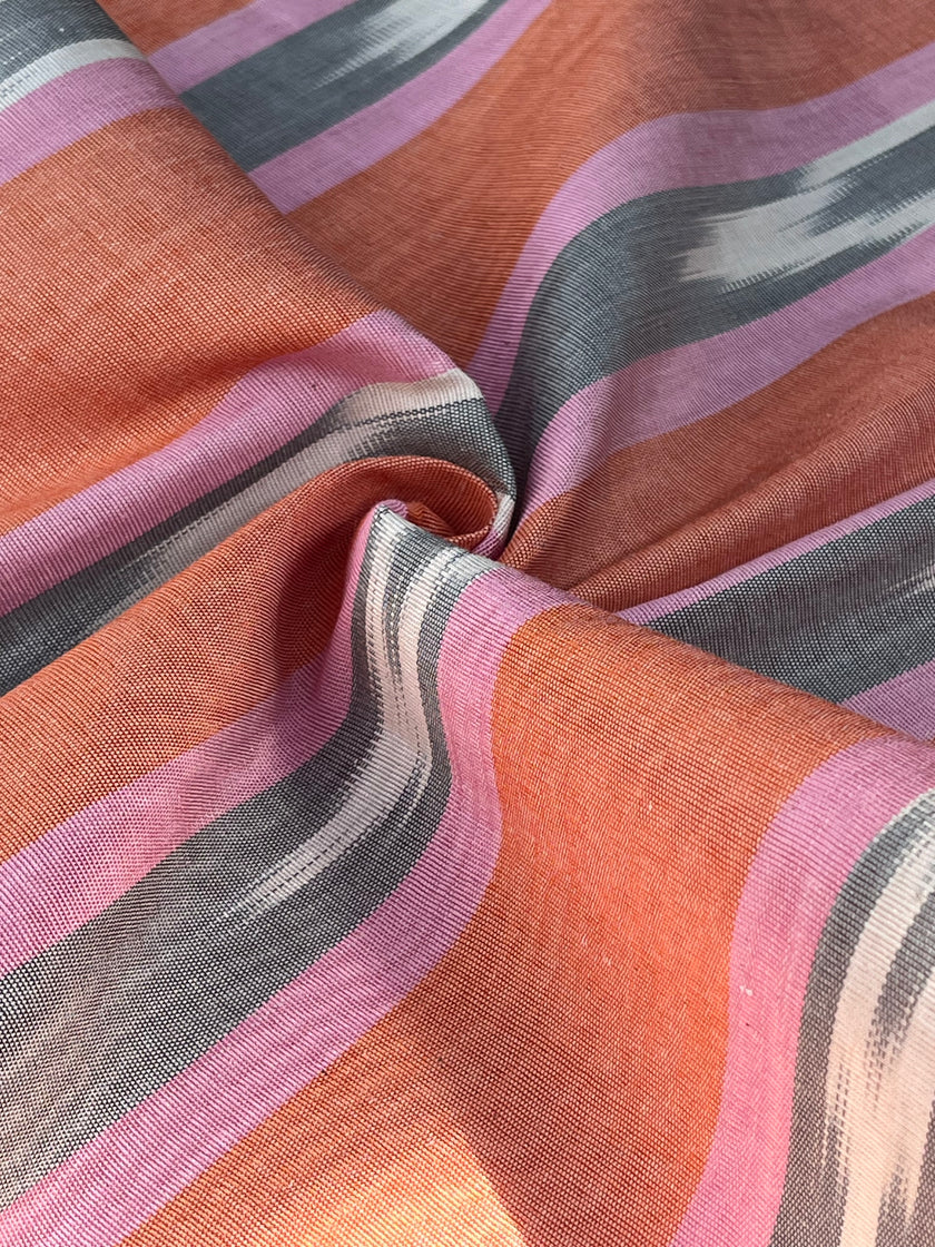 Multi Color Striped Pattern Moiré Fabric By The Yard – Luxurious Silk  For Interior Design & Special Sewing Projects. / 22 inches - 50 cm Width.