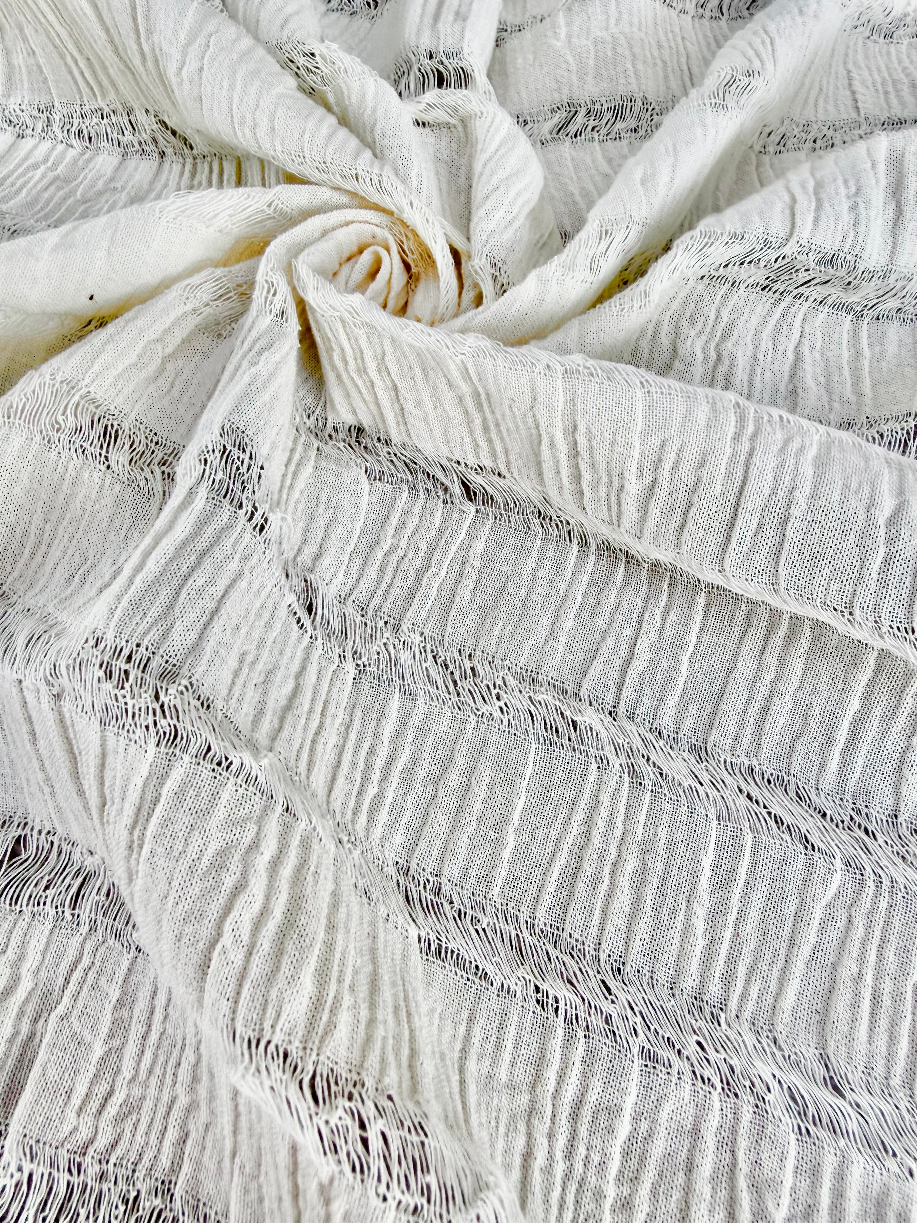 Premium Handwoven Loose Weave Crinkle Cotton Fabric | Resort Wear Textile