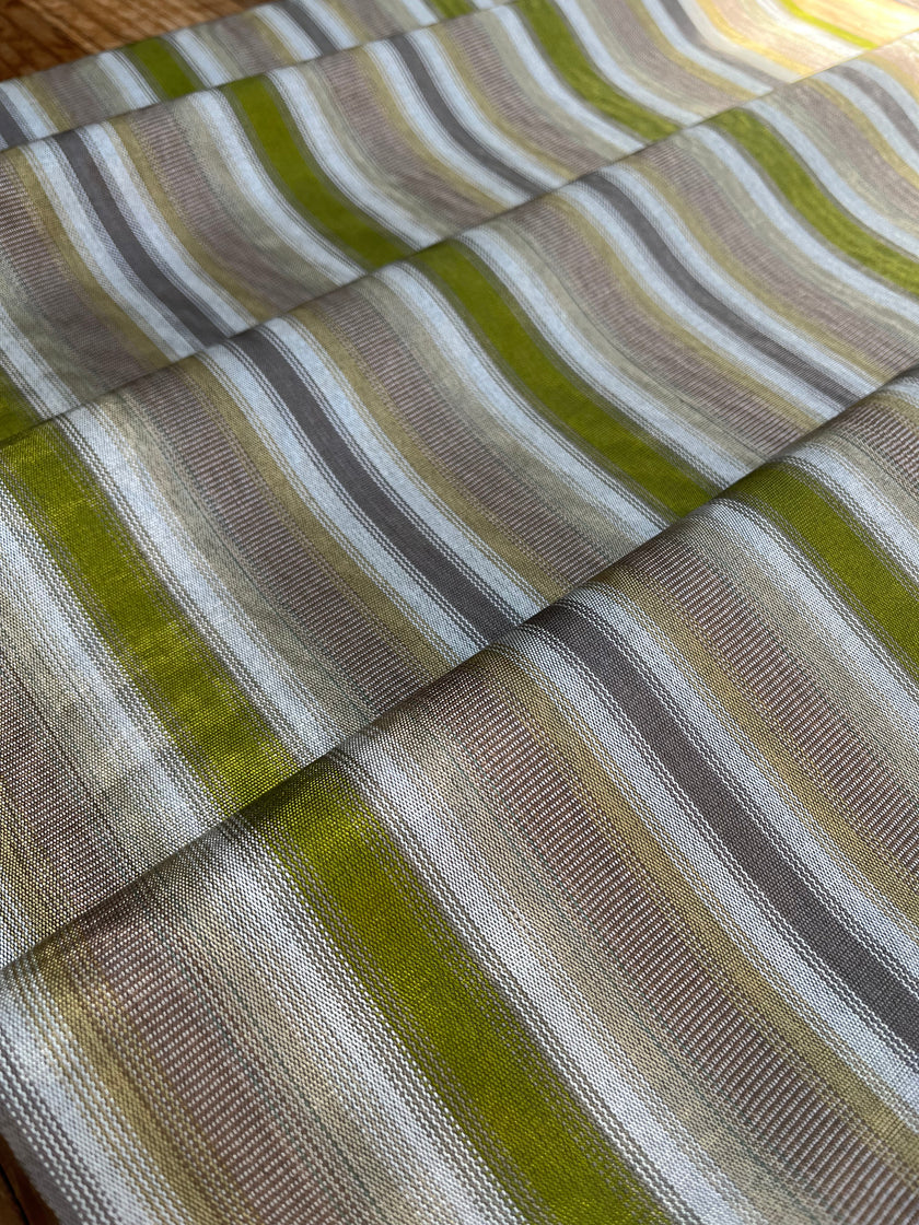 Multi Color Striped Pattern Moiré Fabric By The Yard – Luxurious Silk  For Interior Design & Special Sewing Projects. / 22 inches - 50 cm Width.