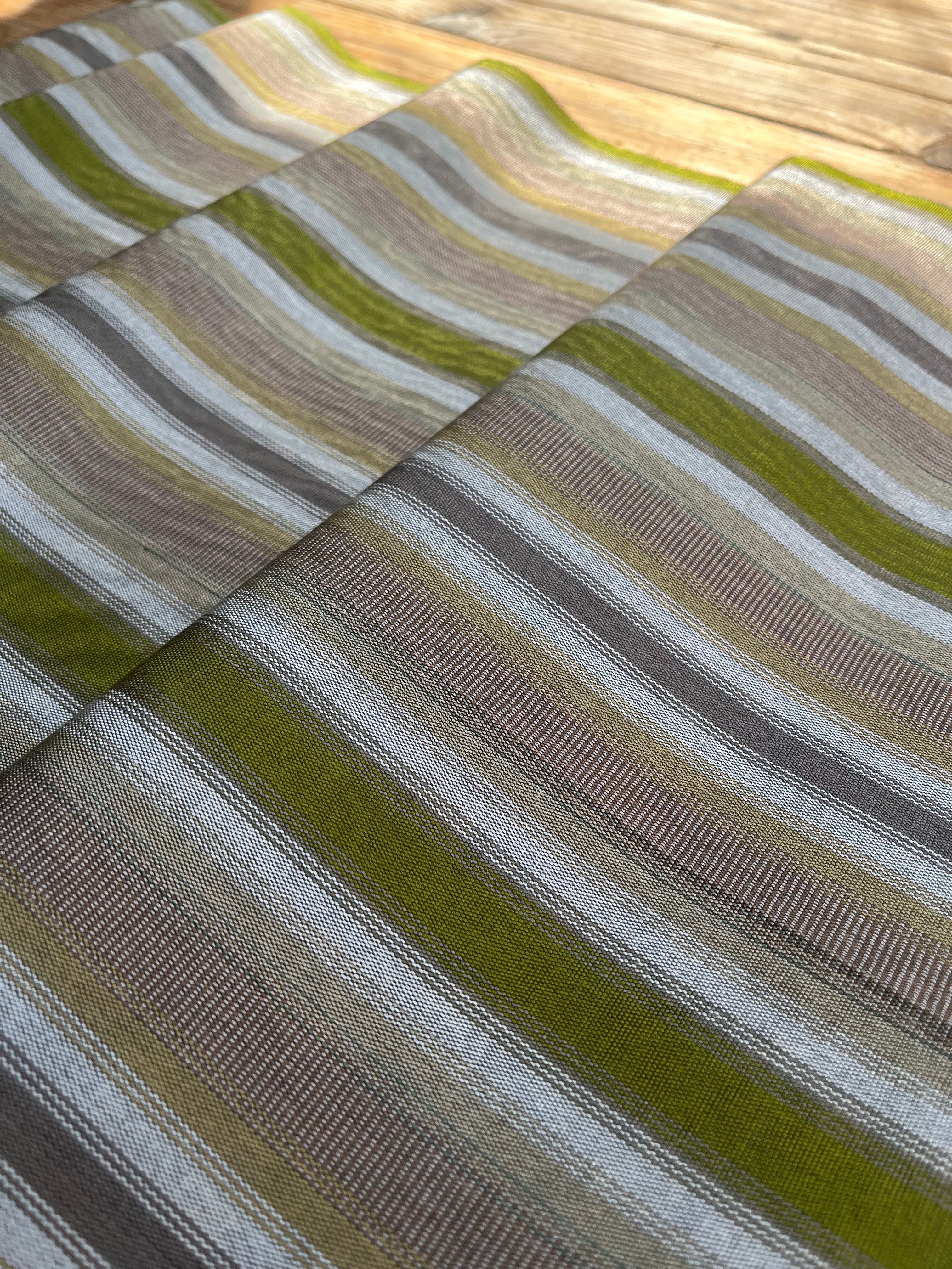 Multi Color Striped Pattern Moiré Fabric By The Yard – Luxurious Silk  For Interior Design & Special Sewing Projects. / 22 inches - 50 cm Width.