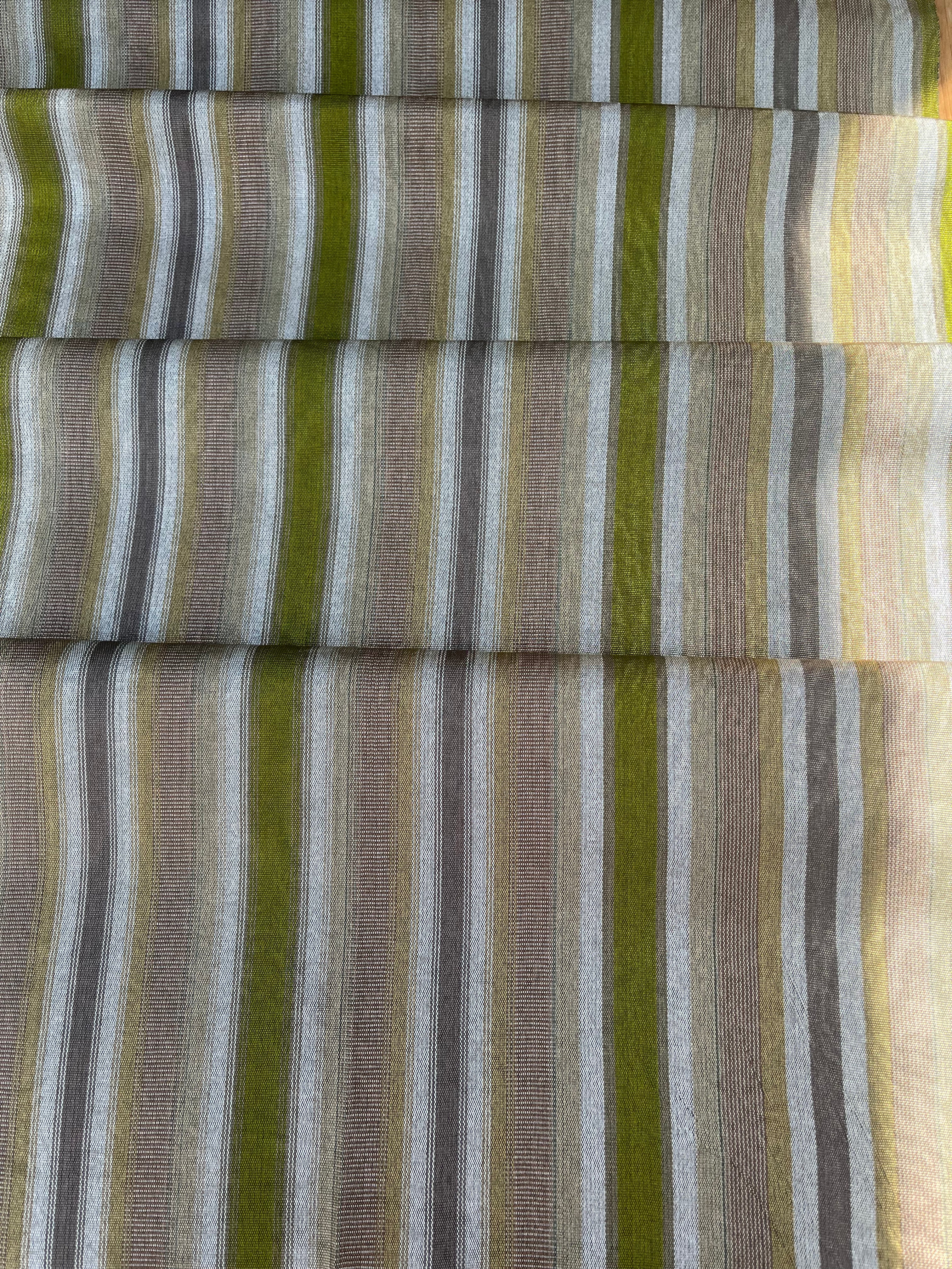 Multi Color Striped Pattern Moiré Fabric By The Yard – Luxurious Silk  For Interior Design & Special Sewing Projects. / 22 inches - 50 cm Width.