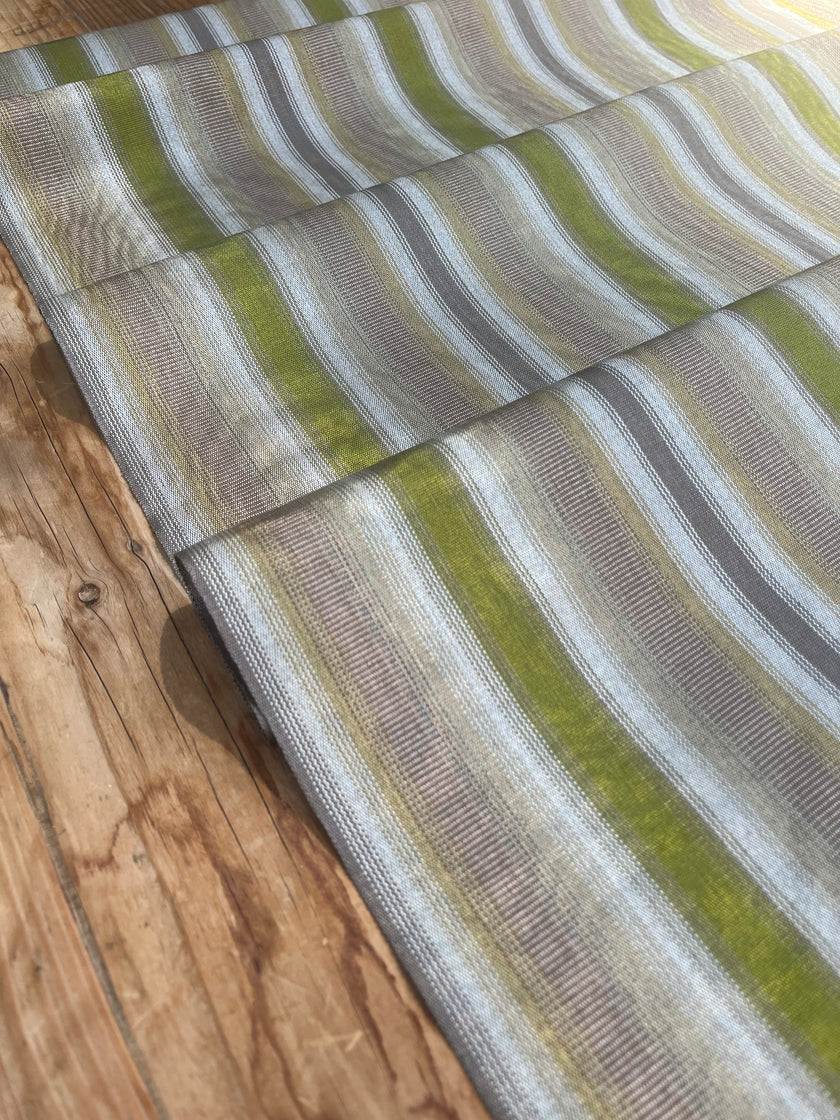 Multi Color Striped Pattern Moiré Fabric By The Yard – Luxurious Silk  For Interior Design & Special Sewing Projects. / 22 inches - 50 cm Width.