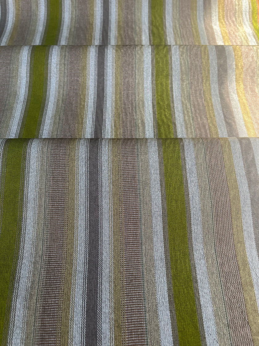 Multi Color Striped Pattern Moiré Fabric By The Yard – Luxurious Silk  For Interior Design & Special Sewing Projects. / 22 inches - 50 cm Width.