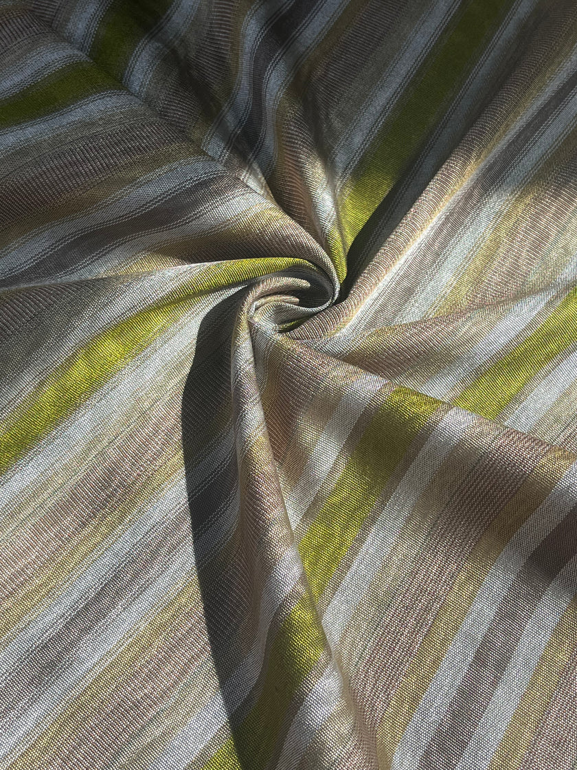 Multi Color Striped Pattern Moiré Fabric By The Yard – Luxurious Silk  For Interior Design & Special Sewing Projects. / 22 inches - 50 cm Width.