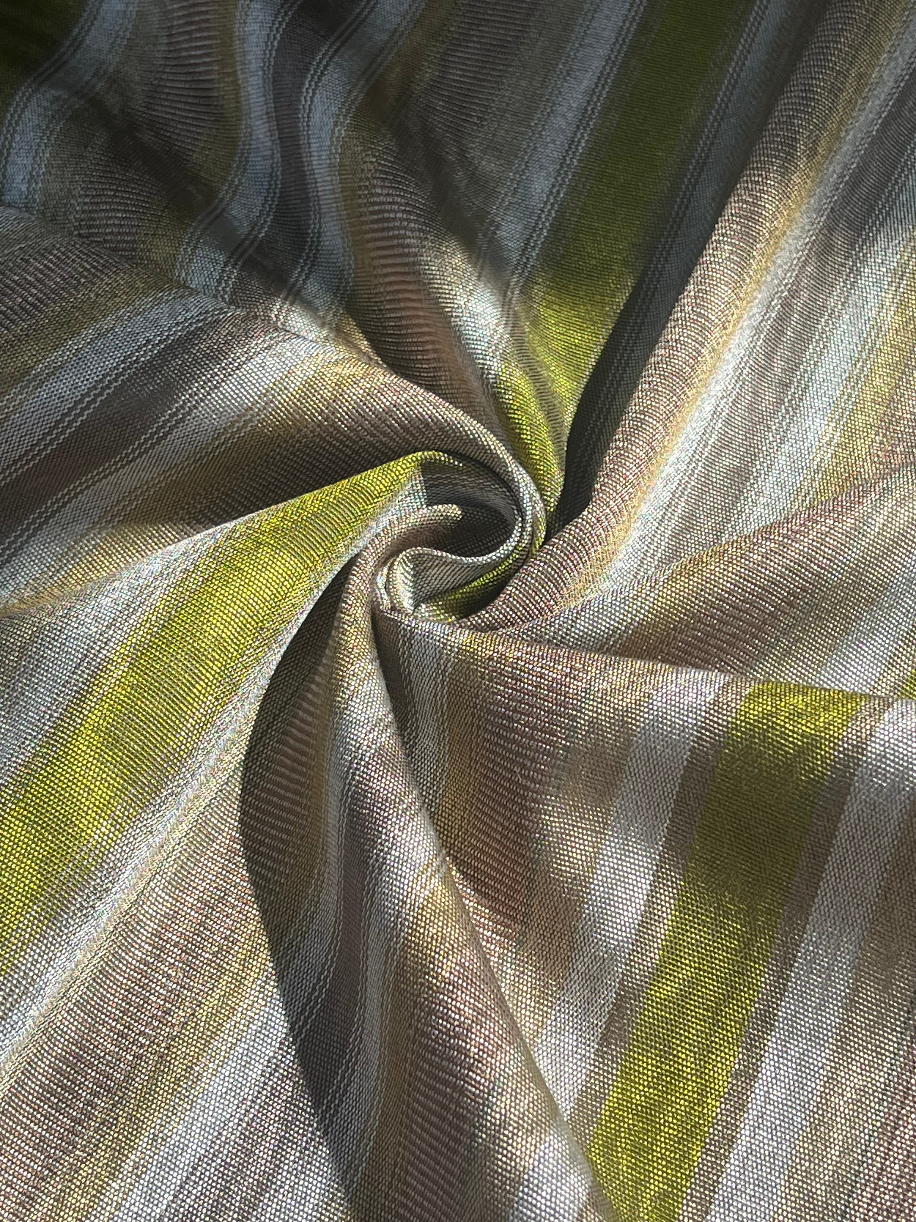 Multi Color Striped Pattern Moiré Fabric By The Yard – Luxurious Silk  For Interior Design & Special Sewing Projects. / 22 inches - 50 cm Width.