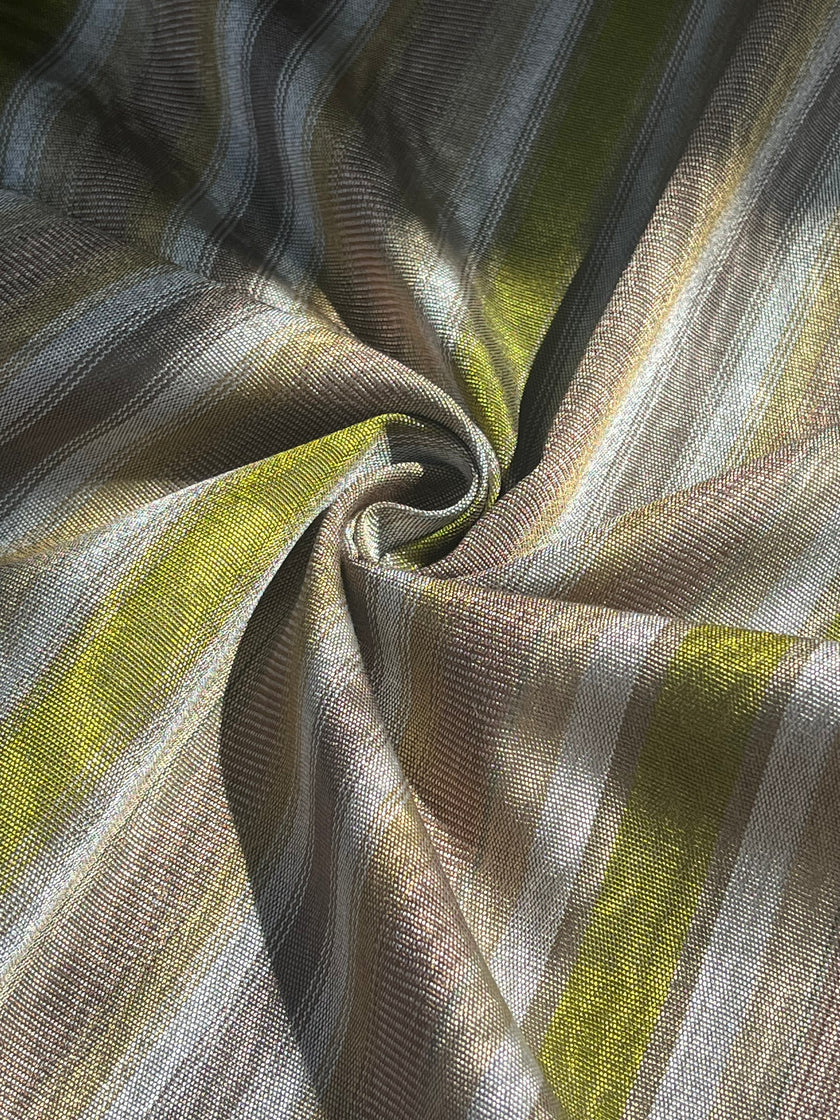 Multi Color Striped Pattern Moiré Fabric By The Yard – Luxurious Silk  For Interior Design & Special Sewing Projects. / 22 inches - 50 cm Width.