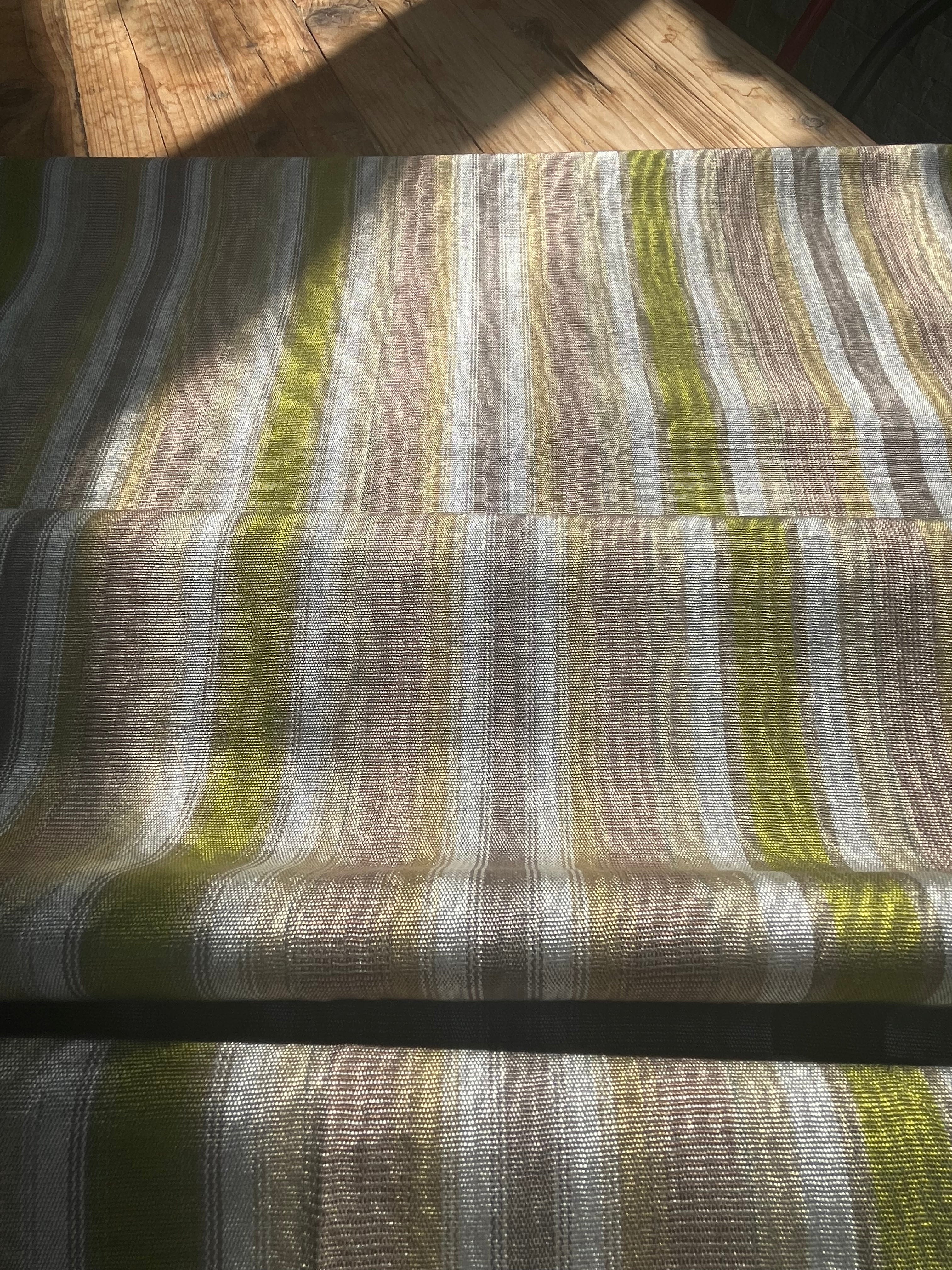 Multi Color Striped Pattern Moiré Fabric By The Yard – Luxurious Silk  For Interior Design & Special Sewing Projects. / 22 inches - 50 cm Width.