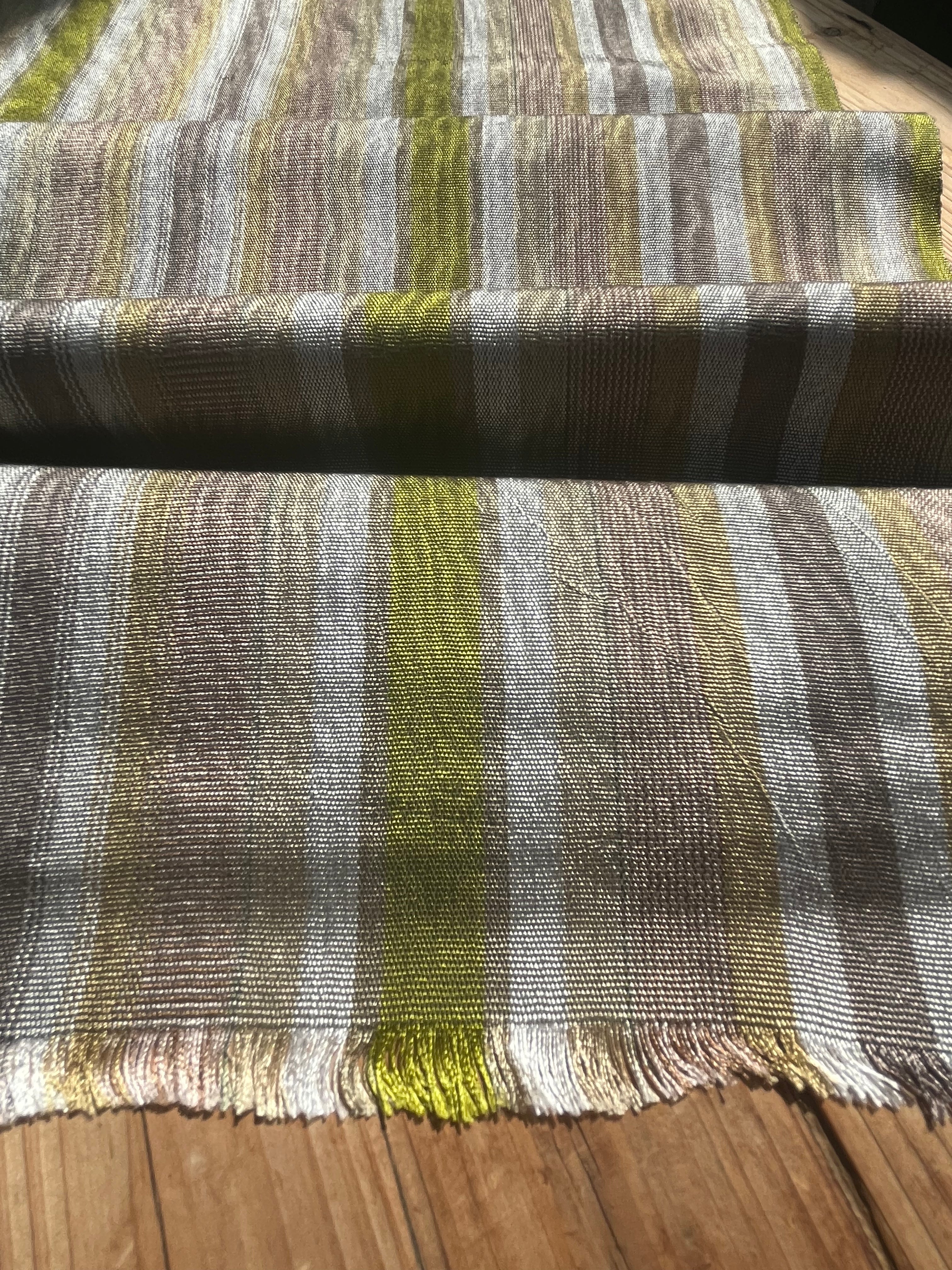 Multi Color Striped Pattern Moiré Fabric By The Yard – Luxurious Silk  For Interior Design & Special Sewing Projects. / 22 inches - 50 cm Width.
