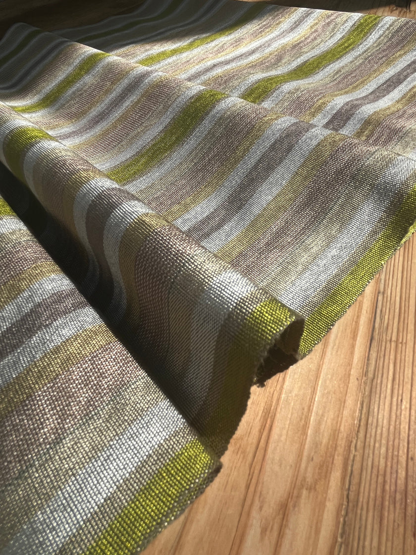 Multi Color Striped Pattern Moiré Fabric By The Yard – Luxurious Silk  For Interior Design & Special Sewing Projects. / 22 inches - 50 cm Width.