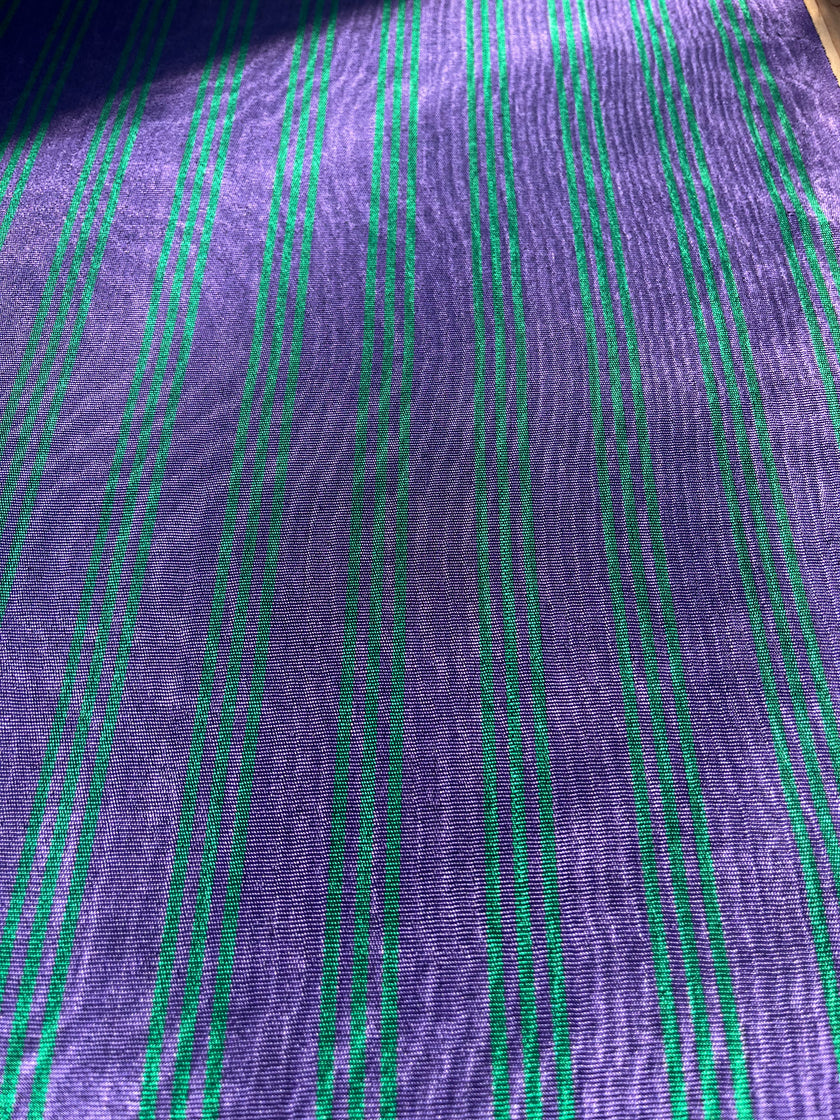 Multi Color Striped Pattern Moiré Fabric By The Yard – Luxurious Silk  For Interior Design & Special Sewing Projects. / 22 inches - 50 cm Width.